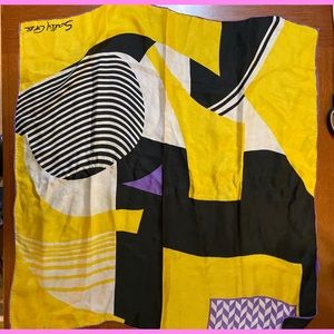 Vintage Sally Gee Large Silk  Scarf